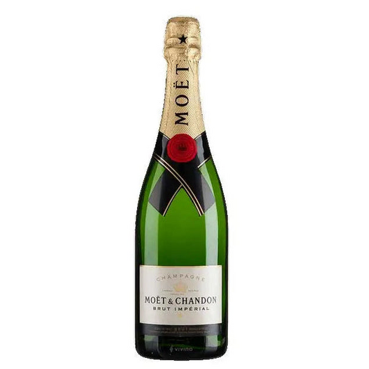 Moét é Chandon champagne bottle on a white background